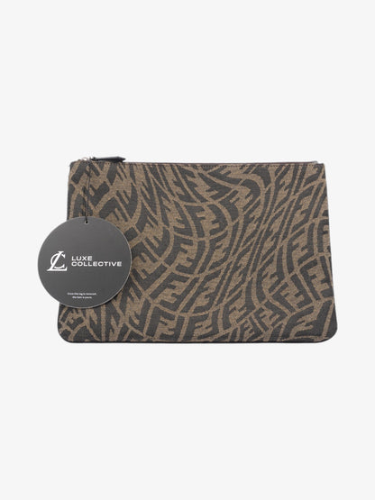 Fendi FF Vertigo Pouch Black / Tobacco Canvas