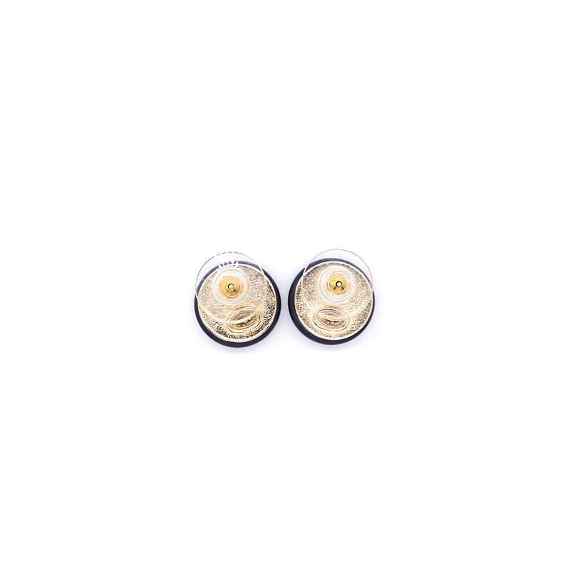 Chanel Vintage La Pausa Silver Tone stud Earrings