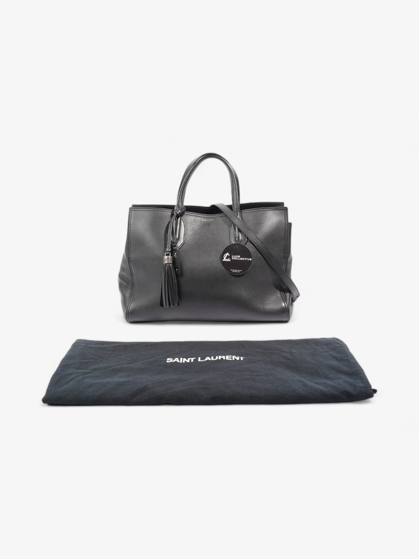Saint Laurent Amber Tote Black Leather Medium