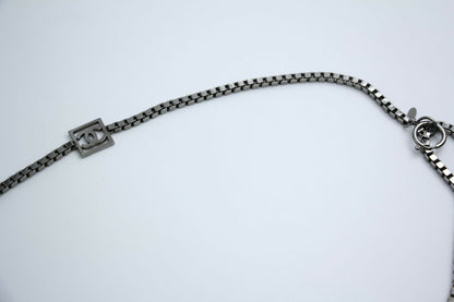 Chanel Vintage 06A Metal Four CC Silver Square Buckle Waist Chain 97CM