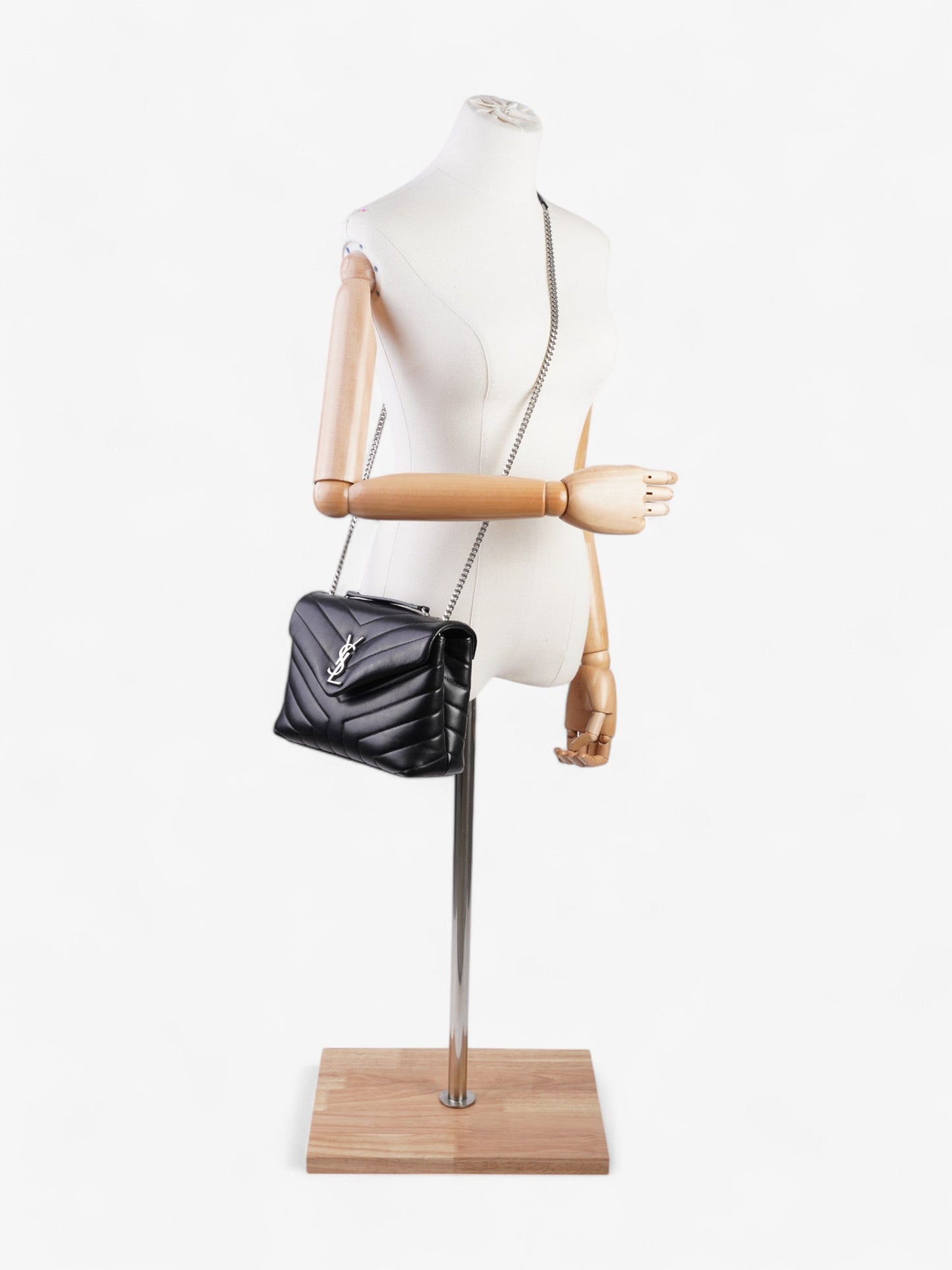 Saint Laurent Lou Lou Black Lambskin Leather Small