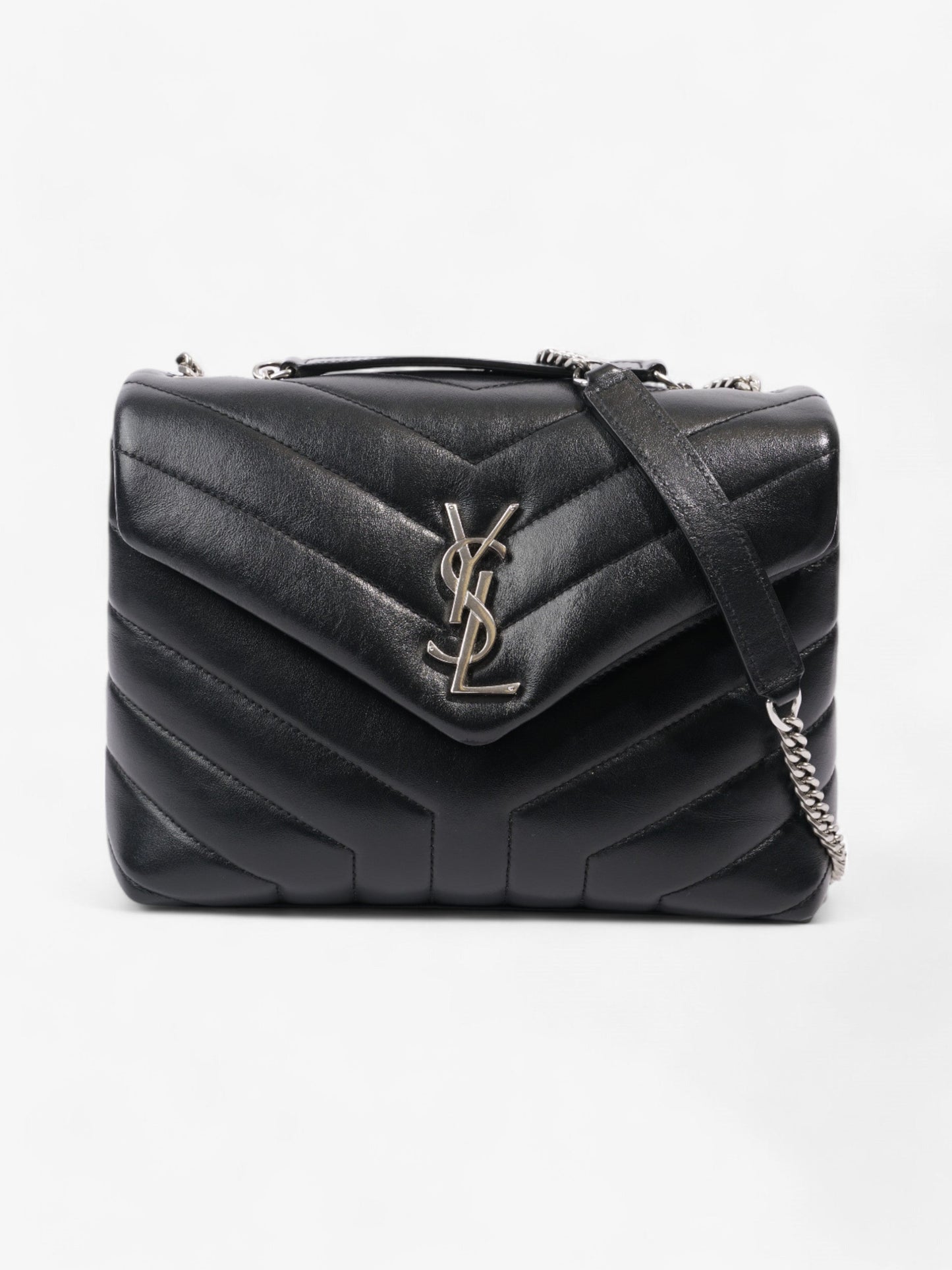 Saint Laurent Lou Lou Black Lambskin Leather Small