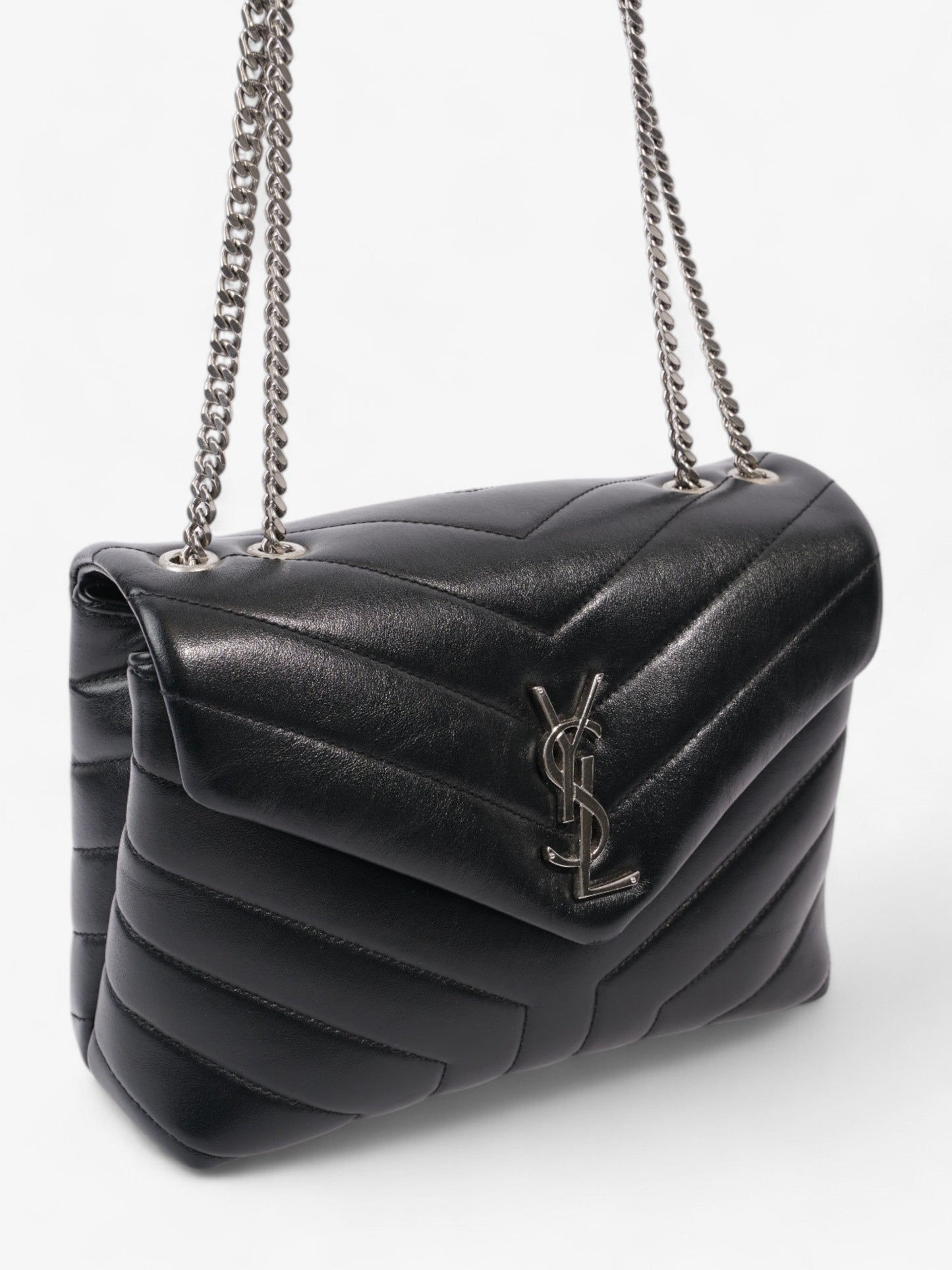 Saint Laurent Lou Lou Black Lambskin Leather Small