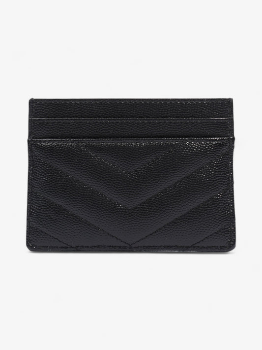 Saint Laurent Monogram Card Holder Black / Gold Grained Leather