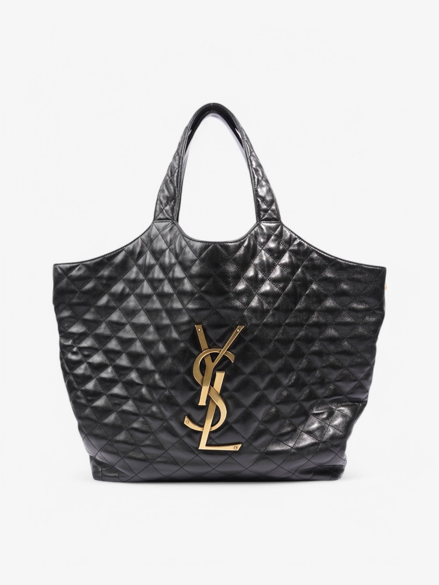 Saint Laurent Icare Shopping Bag Black Lambskin Leather Maxi