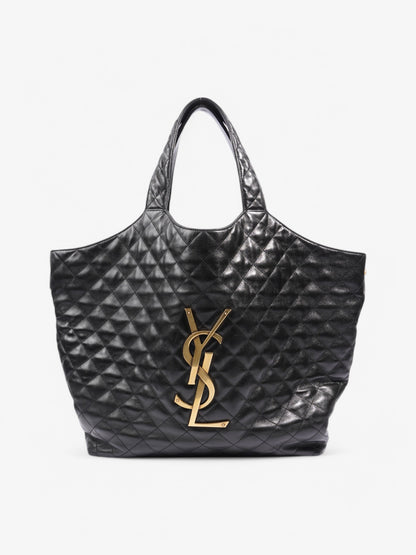 Saint Laurent Icare Shopping Bag Black Lambskin Leather Maxi
