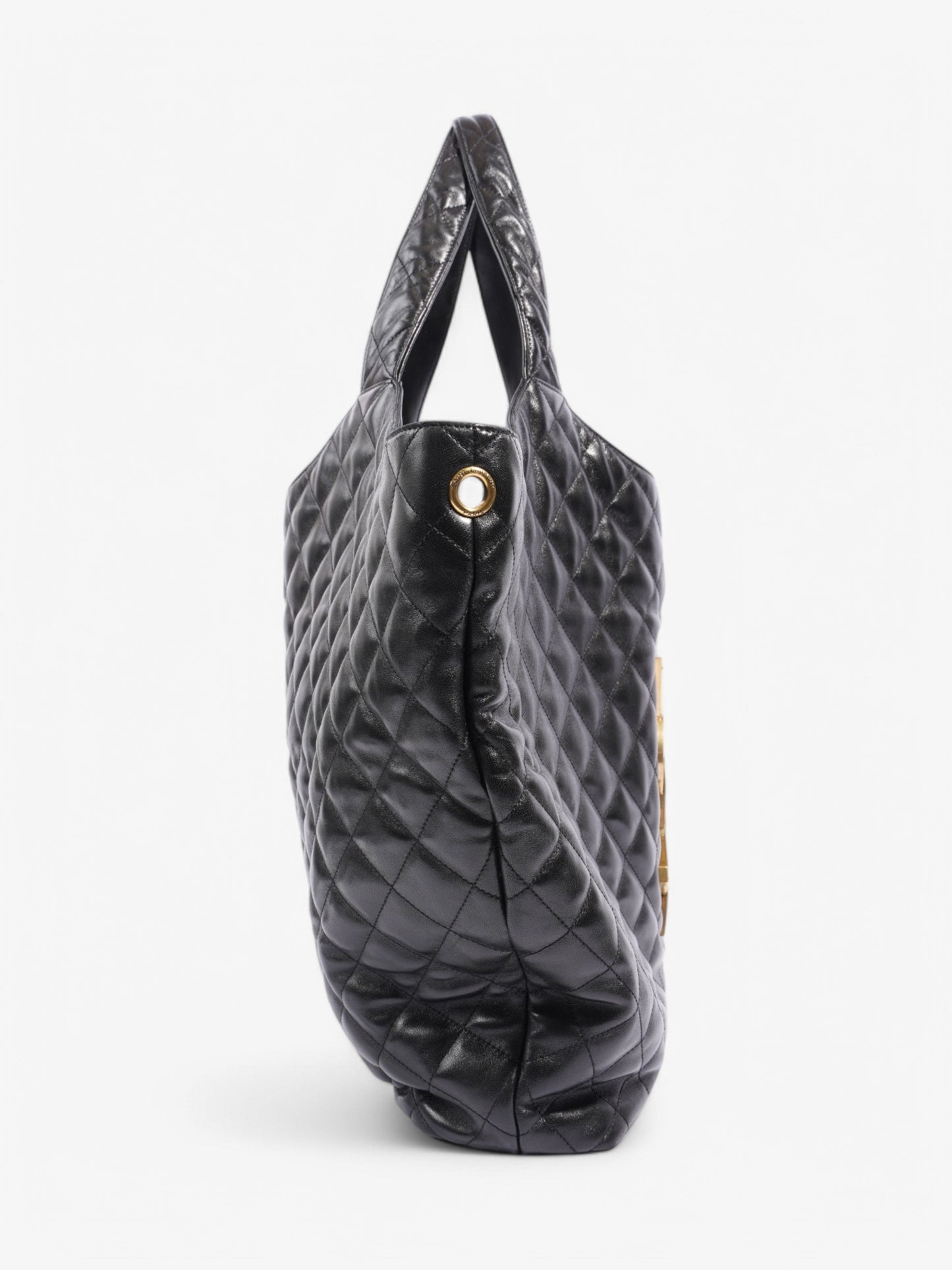Saint Laurent Icare Shopping Bag Black Lambskin Leather Maxi