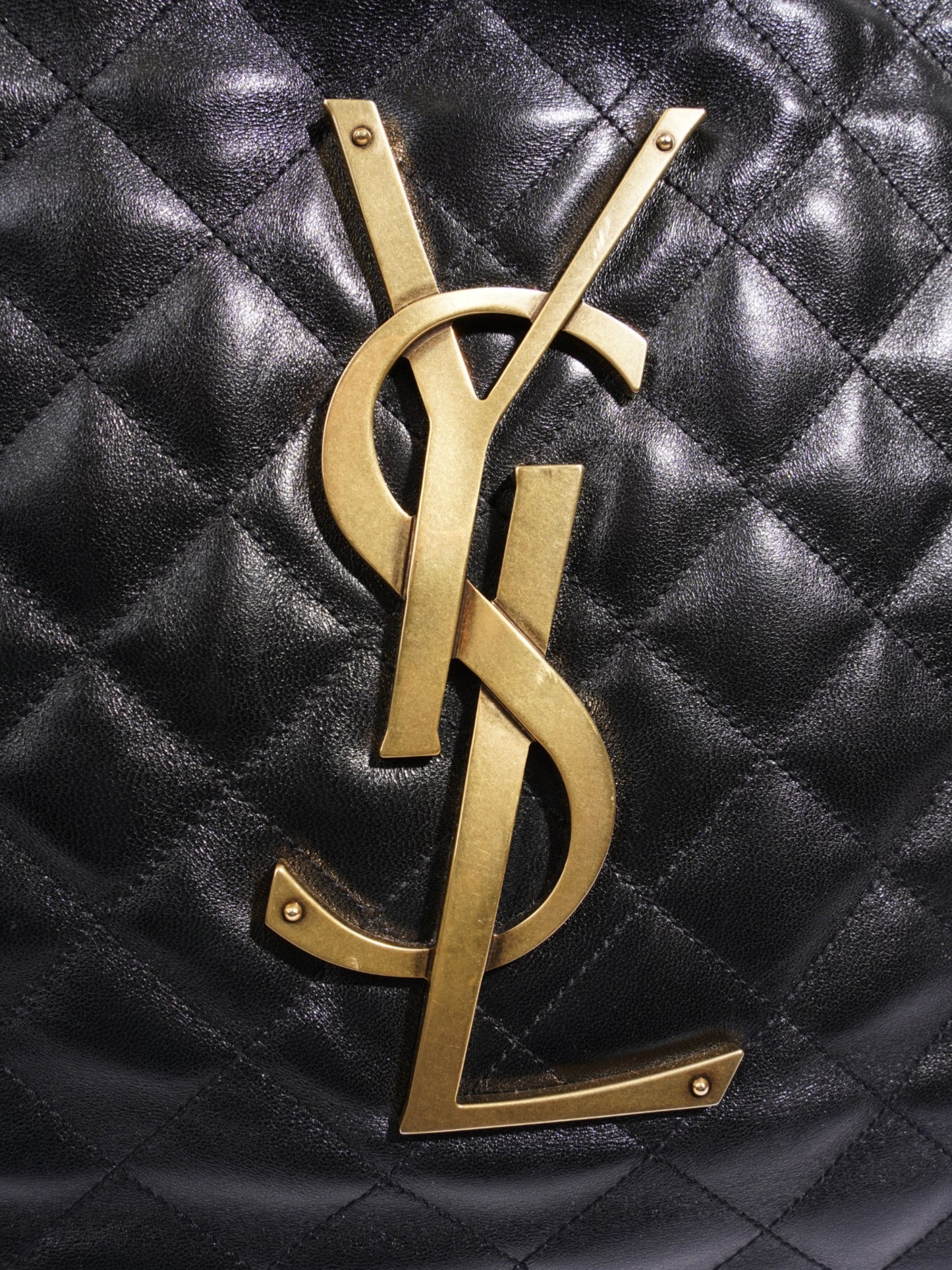 Saint Laurent Icare Shopping Bag Black Lambskin Leather Maxi