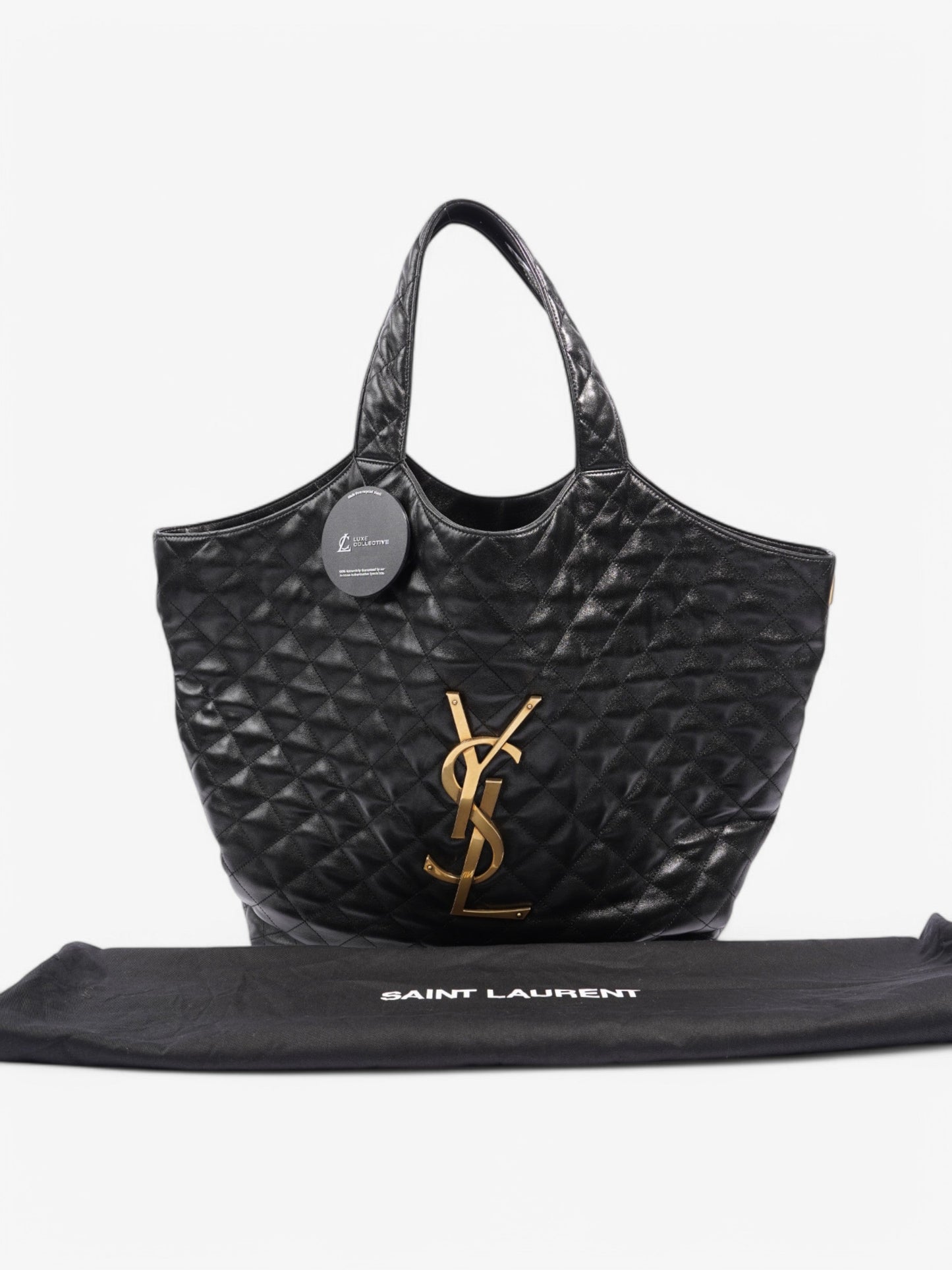 Saint Laurent Icare Shopping Bag Black Lambskin Leather Maxi