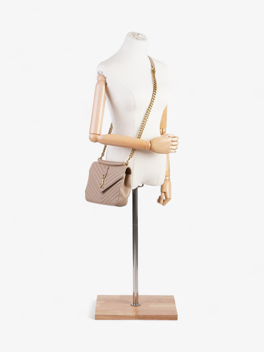 Saint Laurent College Bag Beige Leather Medium