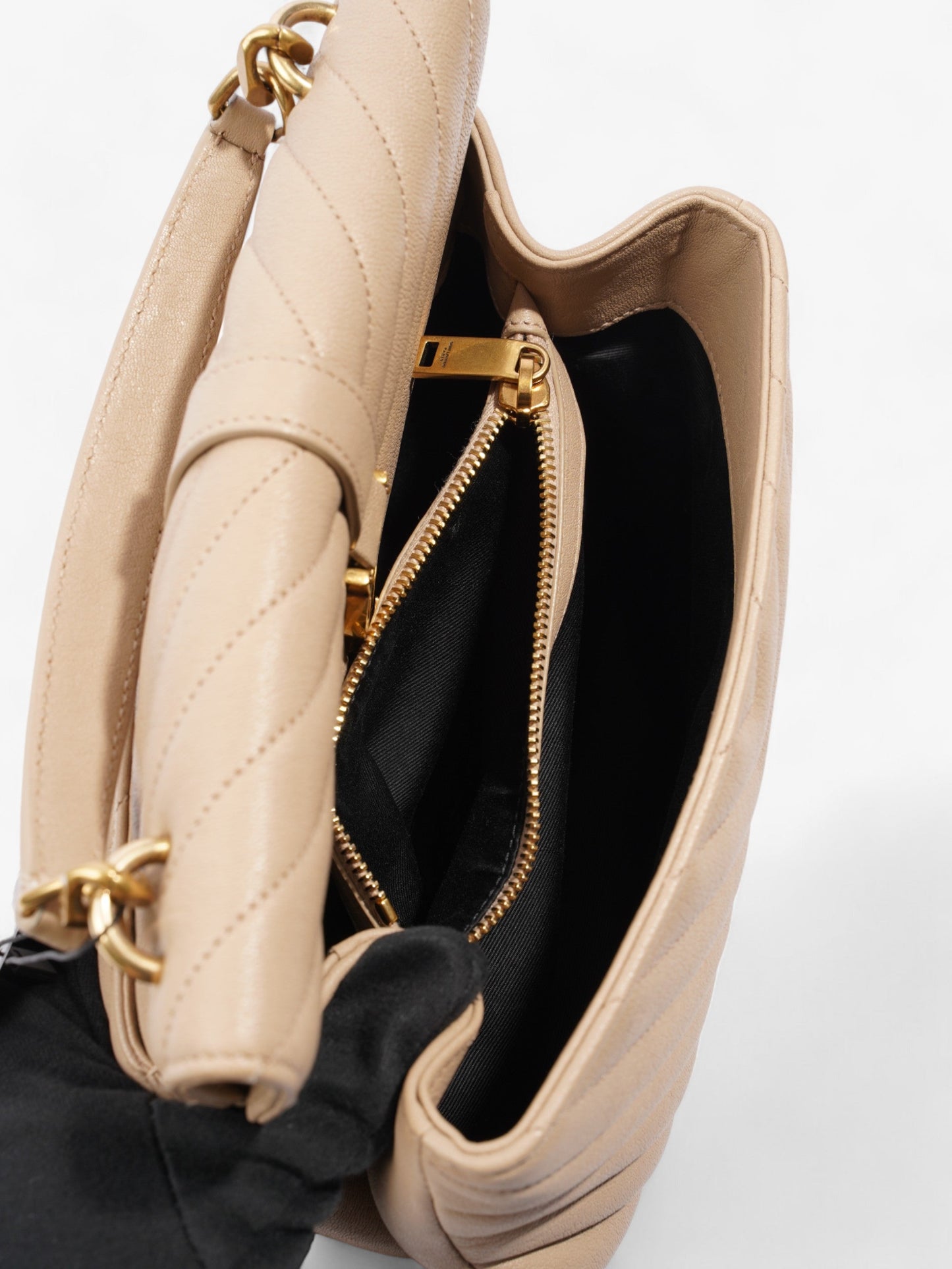 Saint Laurent College Bag Beige Leather Medium