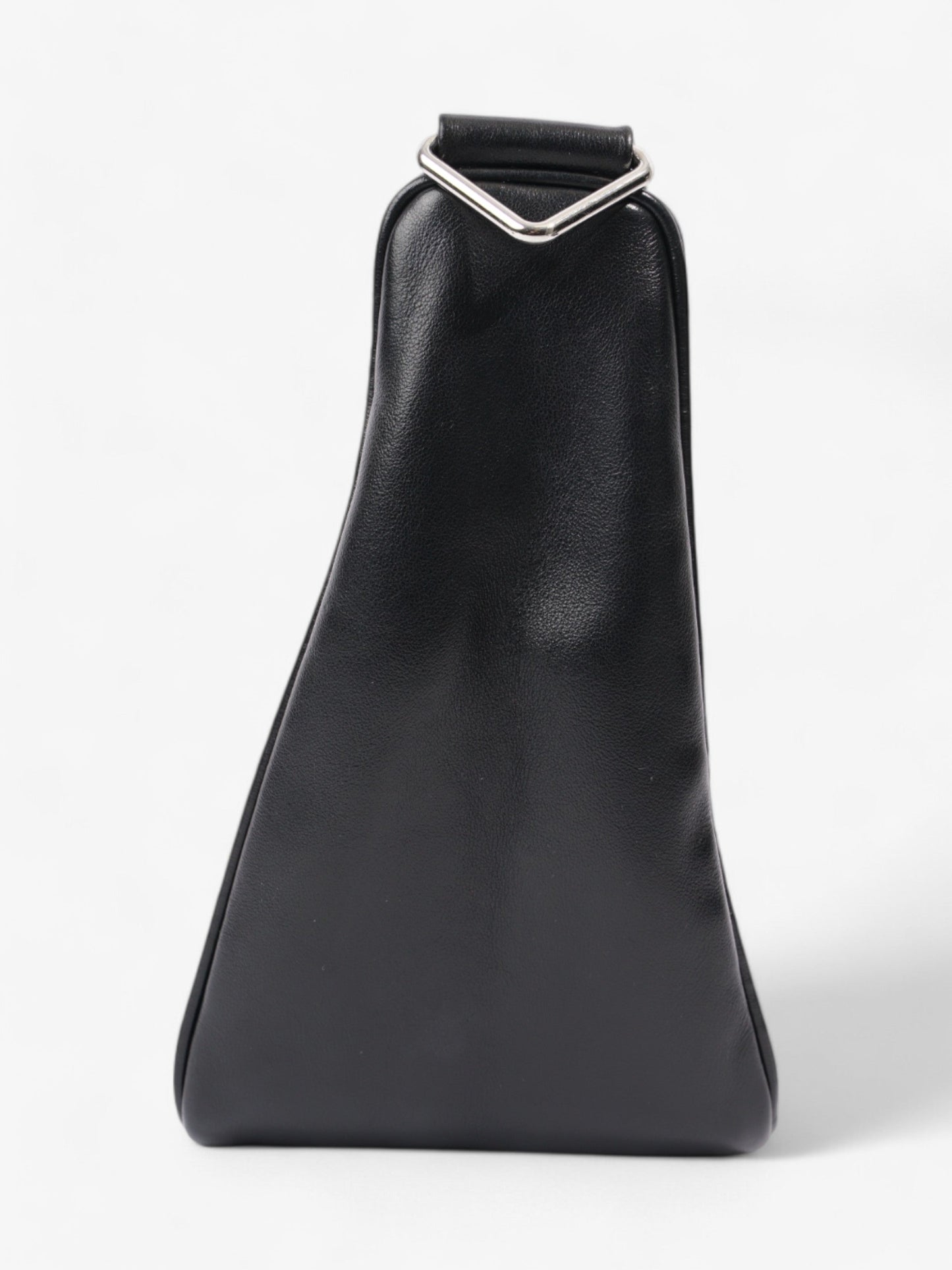 Prada Triangle Logo Zip Black Leather Small