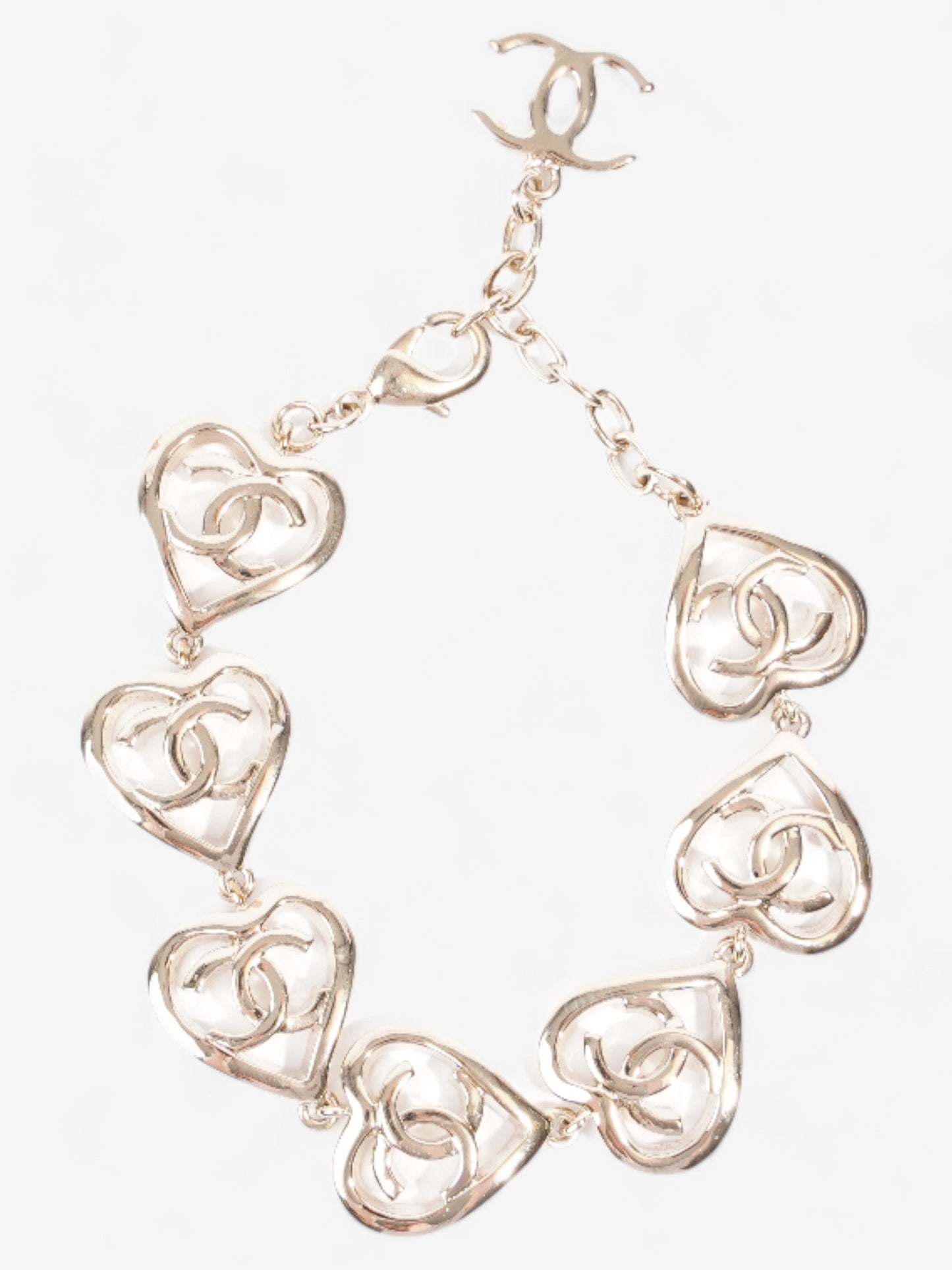 Chanel CC Heart Coco In Love Bracelet Light Gold Base Metal