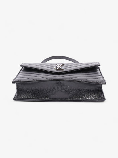 Saint Laurent Cassandre Envelope Chain Wallet Black Matelasse Leather