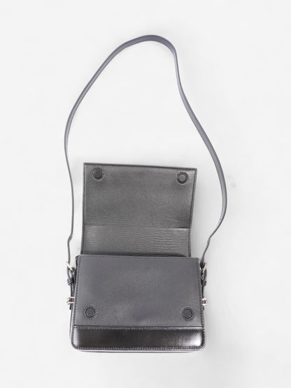 Burberry Horseferry Print Shoulder Bag Black / White Patent Leather