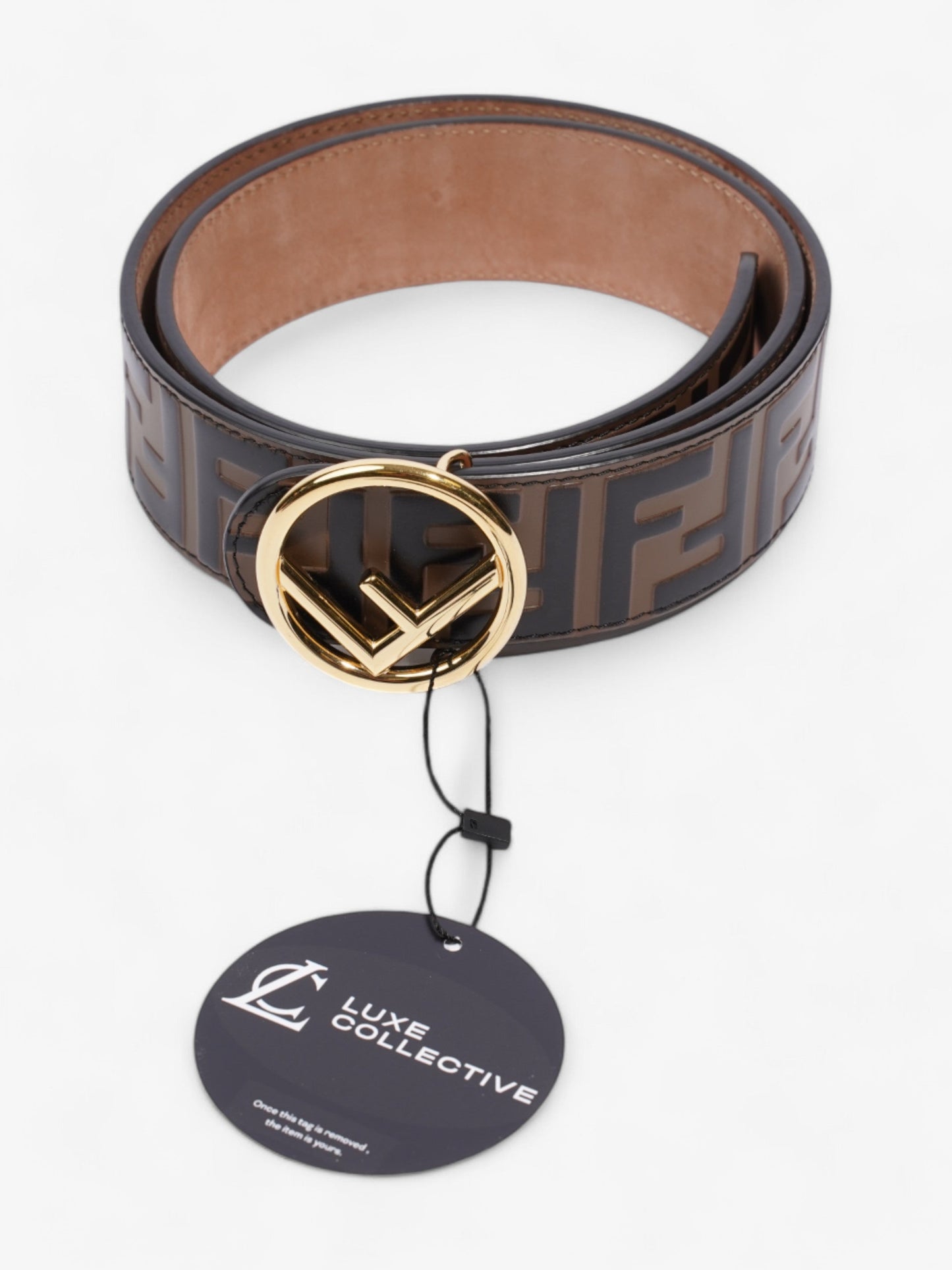 Fendi F is Fendi Belt Black / Brown Leather 85cm / 34"