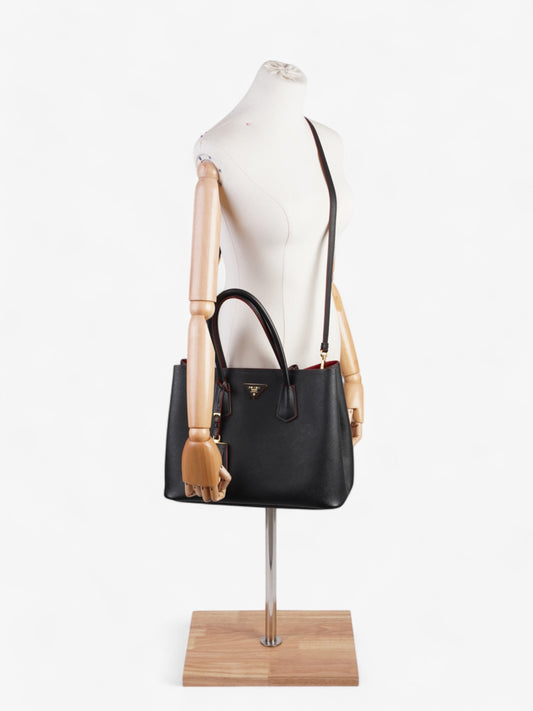 Prada Double Black Saffiano Leather Medium