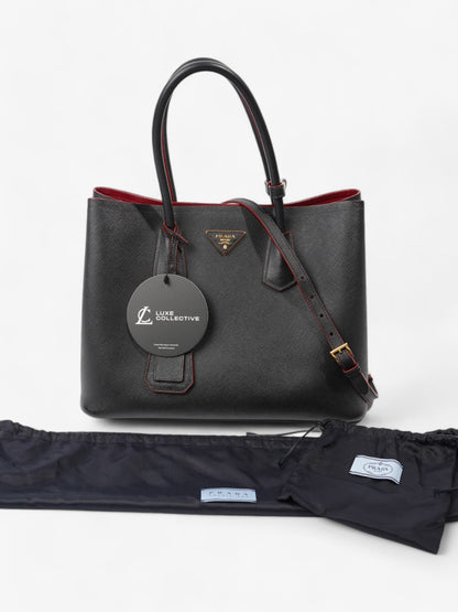Prada Double Black Saffiano Leather Medium