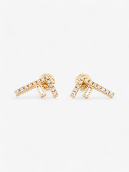 Fendi F Crystal Earrings Gold / White Base Metal