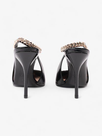 Gucci Vernice Crystal Heels 100mm Black / Gold Nappa Leather EU 37 UK 4