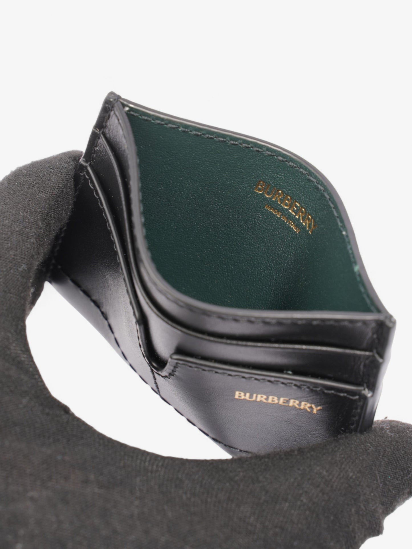 Burberry Snip Card Case Black Leather