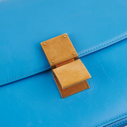 Celine Medium Aqua Blue Box Crossbody Bag