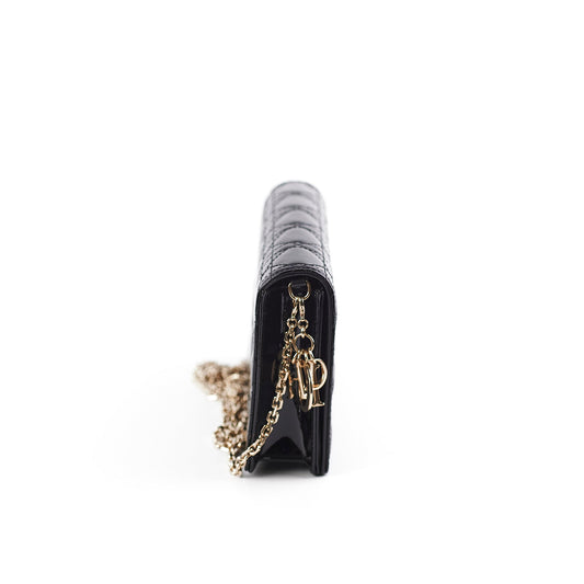 ITEM 2 - Dior Pouch Cannage WOC Wallet On Chain Clutch Black