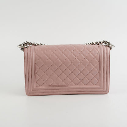 Chanel Old Medium Lambskin Boy Light Pink