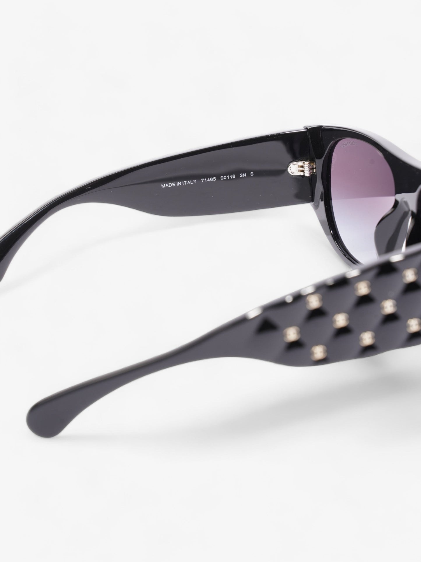 Chanel Pilot Sunglasses Black / Gold Acetate 145mm