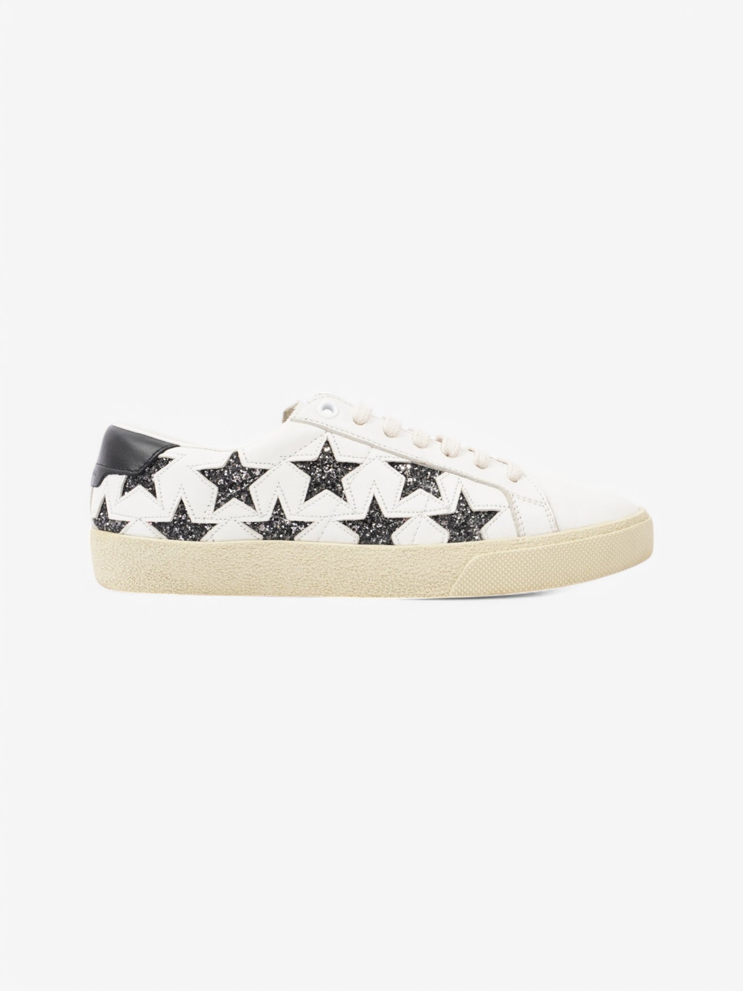 Saint Laurent Court Classic Star White  / Black Leather EU 37 UK 4