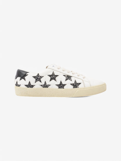Saint Laurent Court Classic Star White  / Black Leather EU 37 UK 4