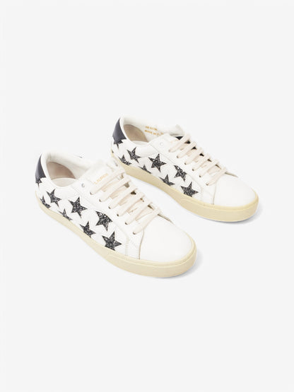 Saint Laurent Court Classic Star White  / Black Leather EU 37 UK 4
