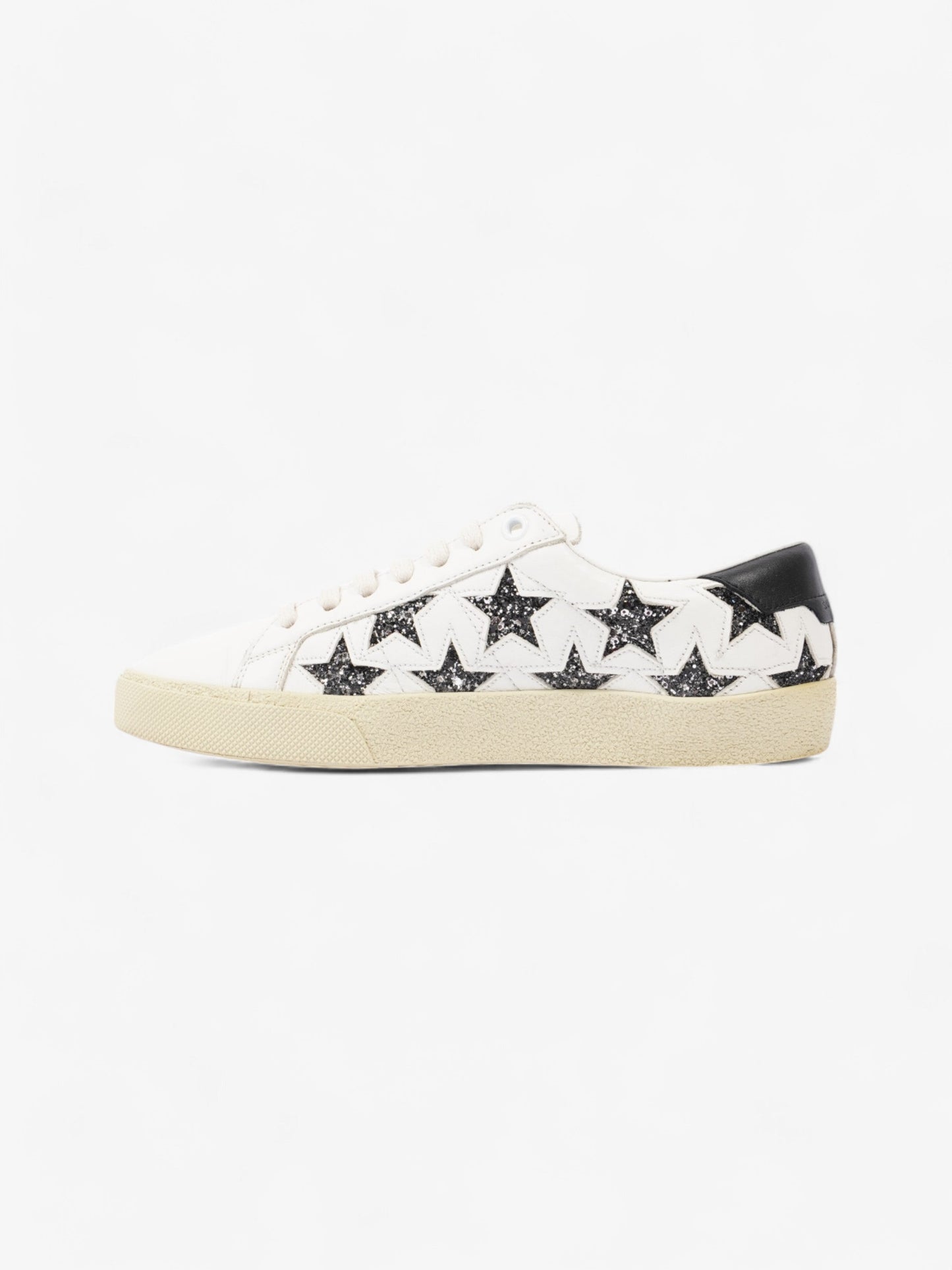 Saint Laurent Court Classic Star White  / Black Leather EU 37 UK 4