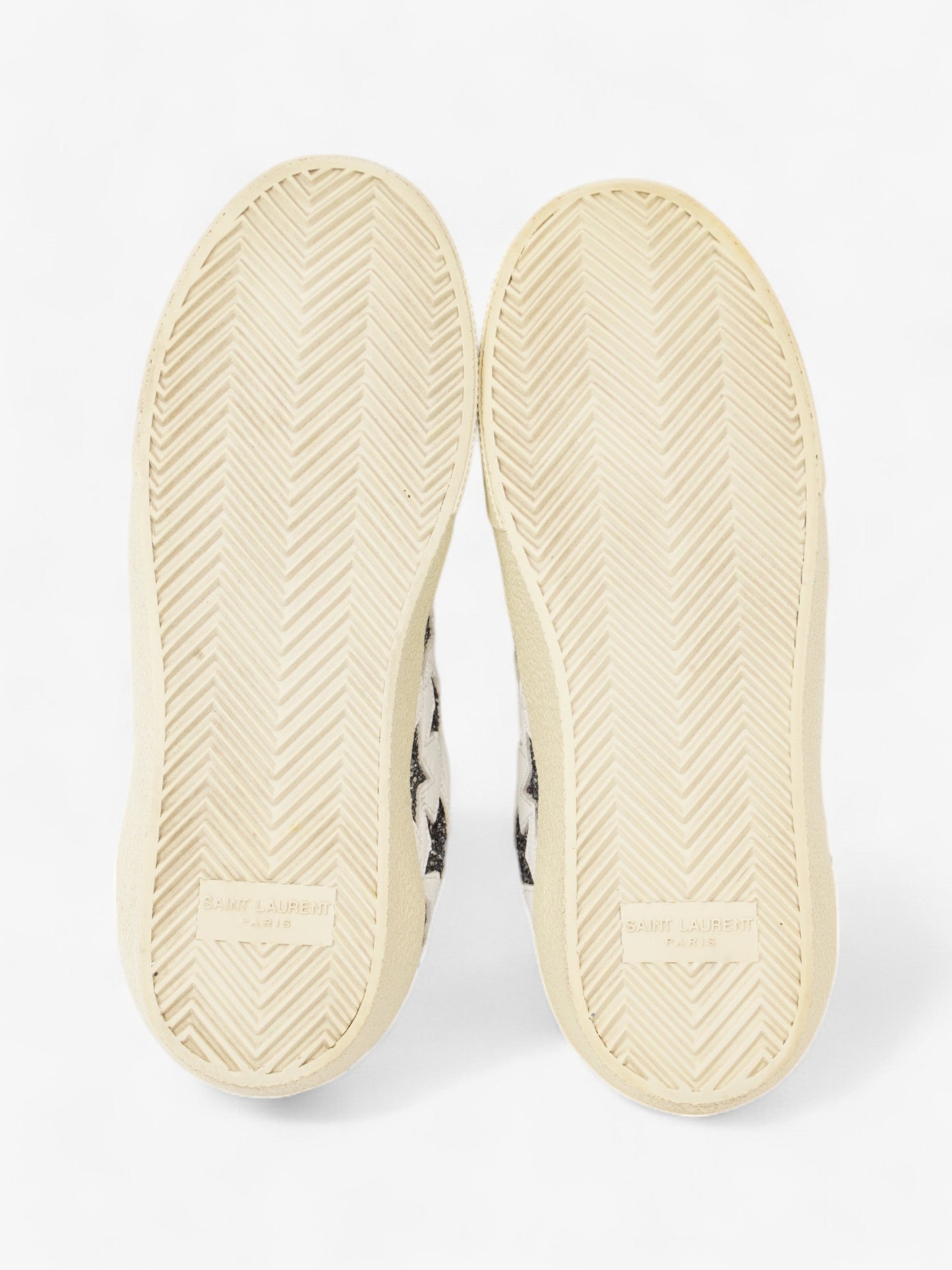 Saint Laurent Court Classic Star White  / Black Leather EU 37 UK 4