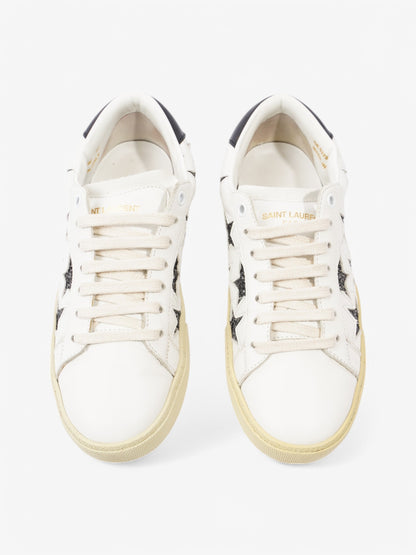 Saint Laurent Court Classic Star White  / Black Leather EU 37 UK 4