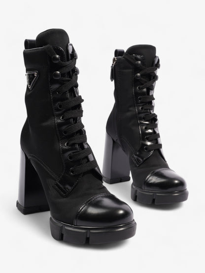 Prada Triangle Logo Boot 100 Black Re Nylon EU 37 UK 4
