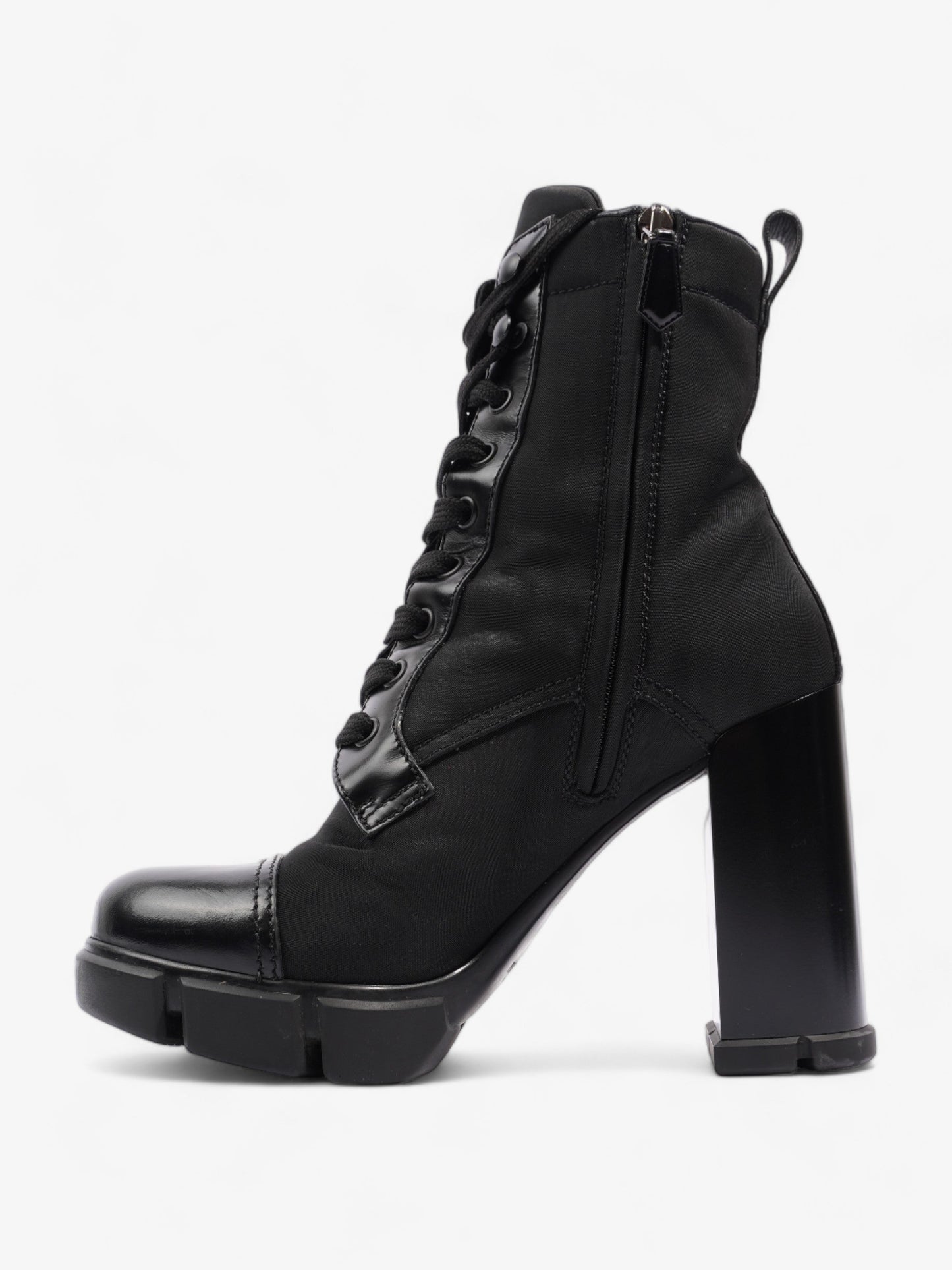 Prada Triangle Logo Boot 100 Black Re Nylon EU 37 UK 4