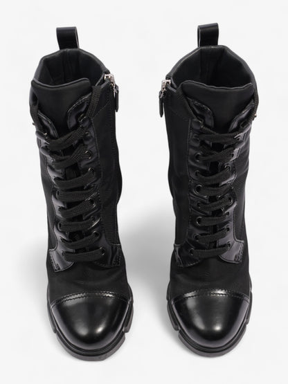 Prada Triangle Logo Boot 100 Black Re Nylon EU 37 UK 4