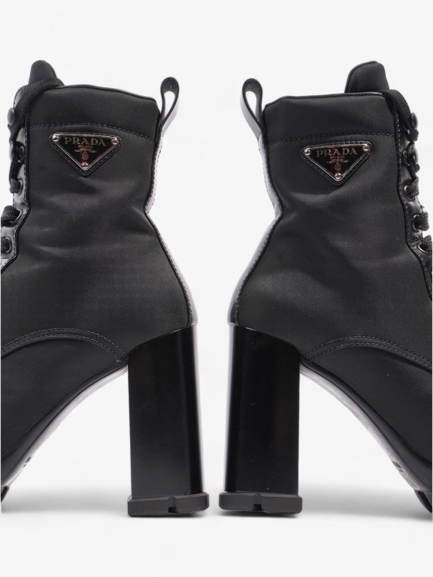 Prada Triangle Logo Boot 100 Black Re Nylon EU 37 UK 4