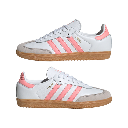 Big Kids Adidas Samba OG J "White Semi Pink Spark"