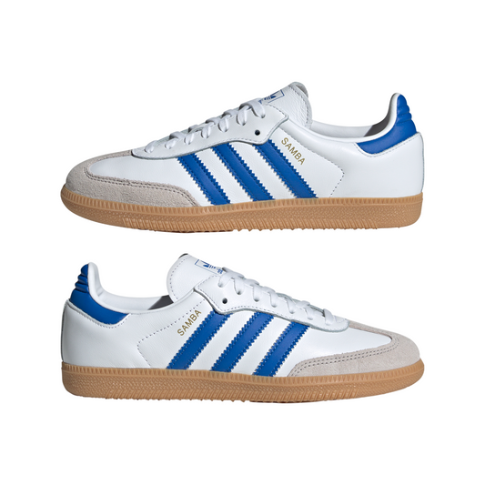 Big Kids' Adidas Samba OG J "White Blue"