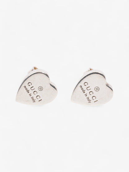 Gucci Trademark Heart Earrings Silver Silver Sterling
