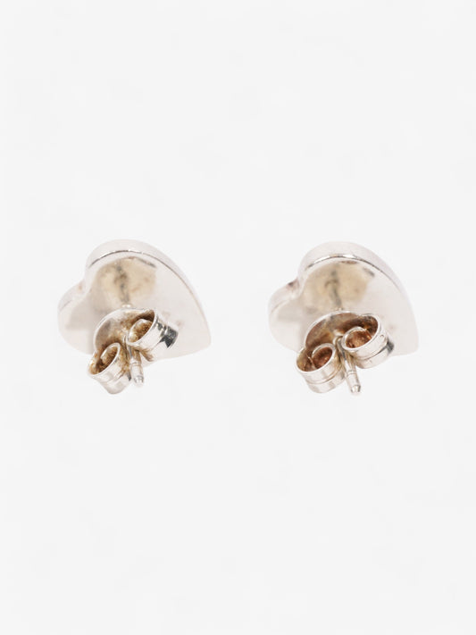 Gucci Trademark Heart Earrings Silver Silver Sterling