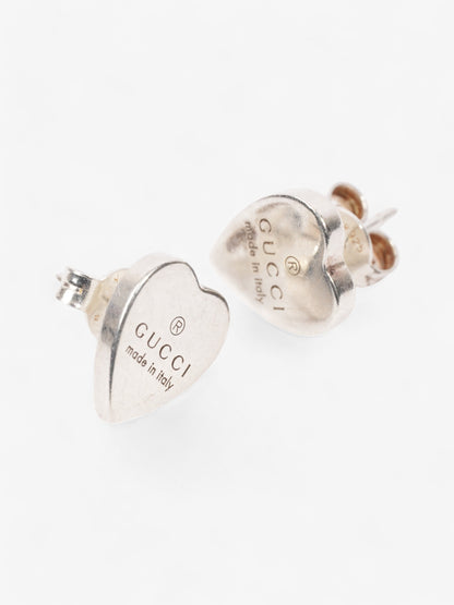 Gucci Trademark Heart Earrings Silver Silver Sterling