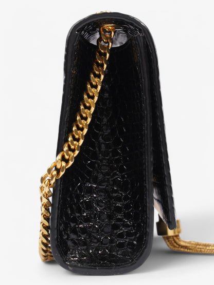 Saint Laurent Kate Tassel Black Embossed Leather Small