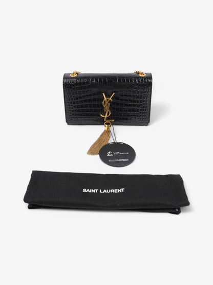 Saint Laurent Kate Tassel Black Embossed Leather Small