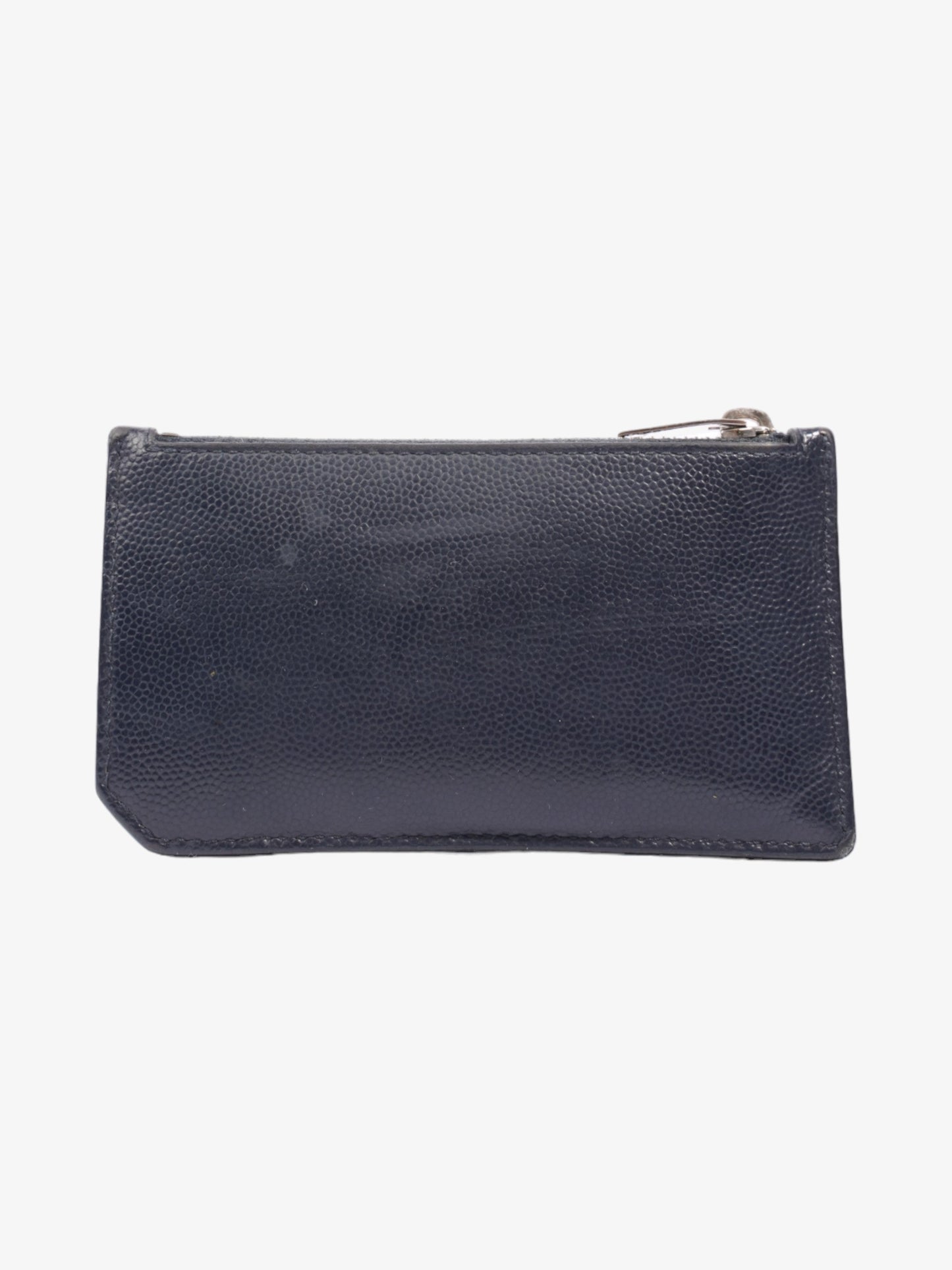 Saint Laurent Fragments Zip Card Case Navy Leather