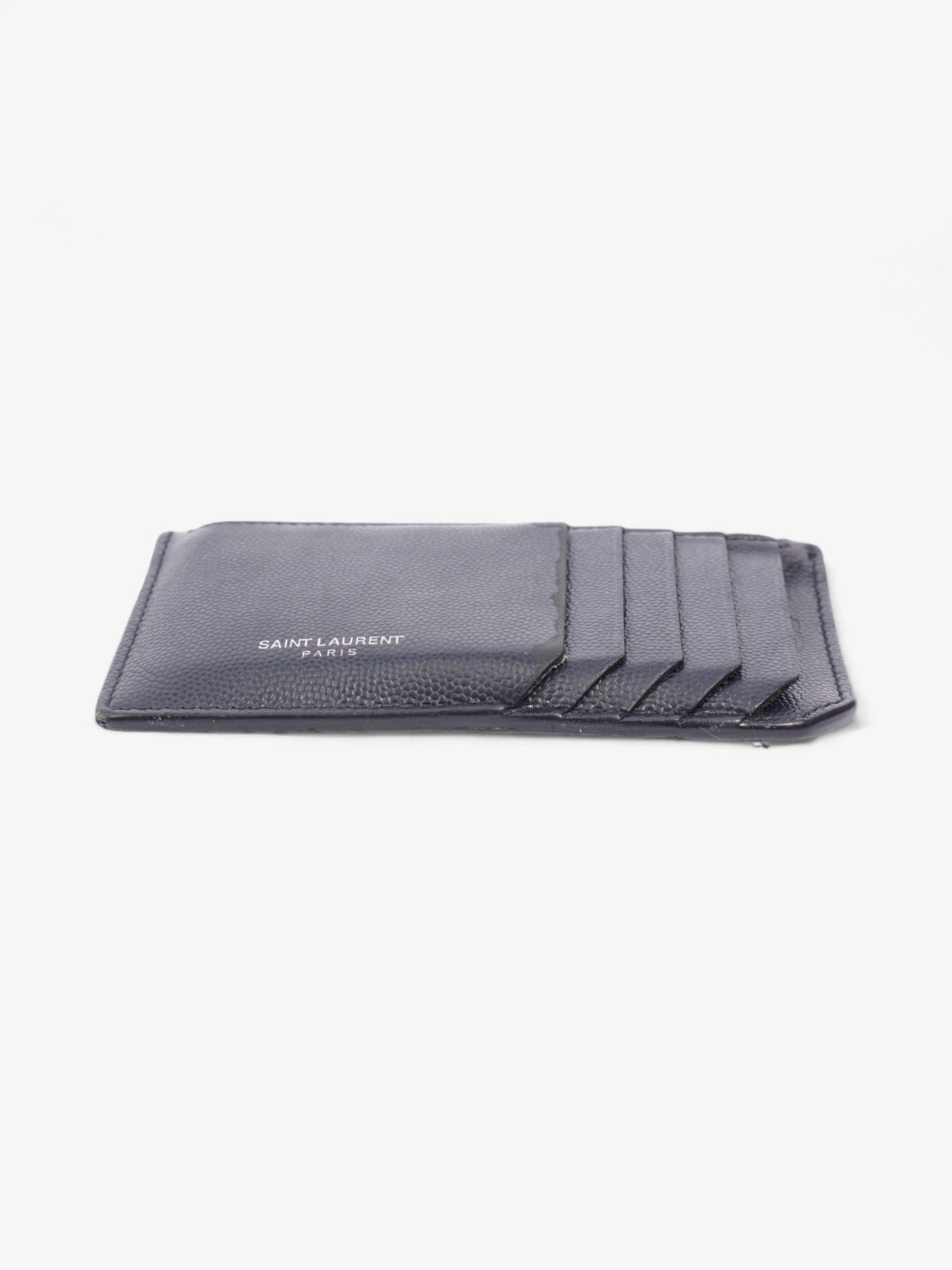 Saint Laurent Fragments Zip Card Case Navy Leather