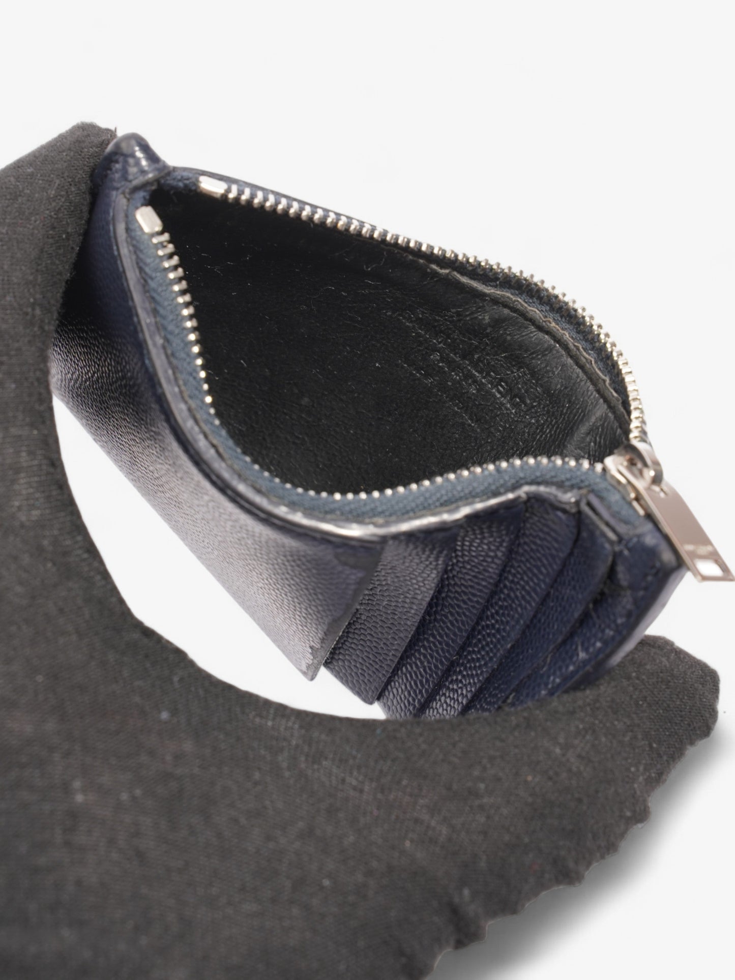 Saint Laurent Fragments Zip Card Case Navy Leather