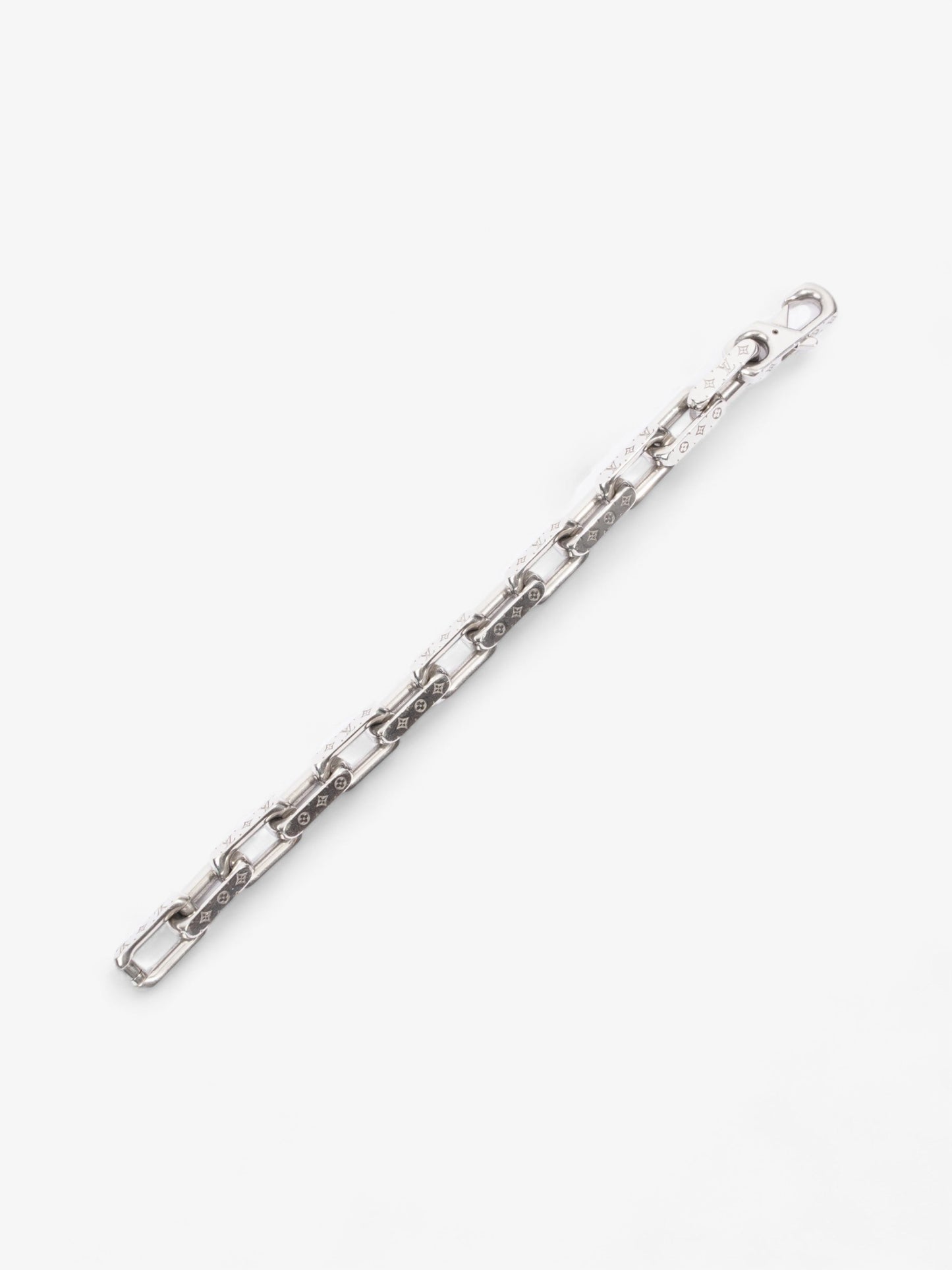 Louis Vuitton Chain Monogram Bracelet Silver Base Metal Medium